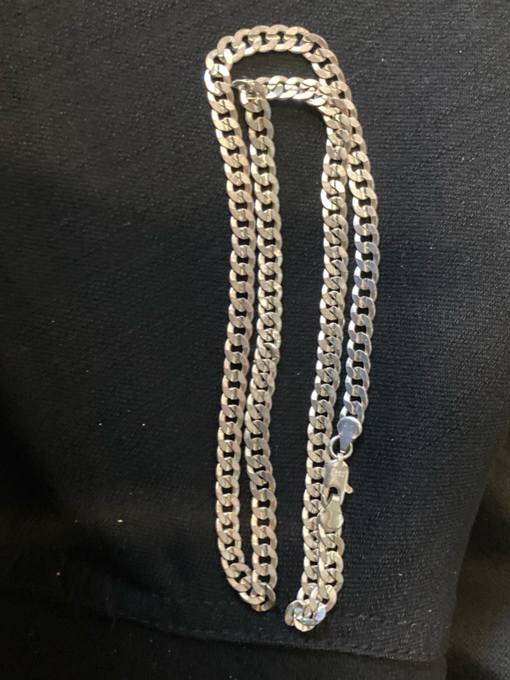 Silver Curb Chain Necklace